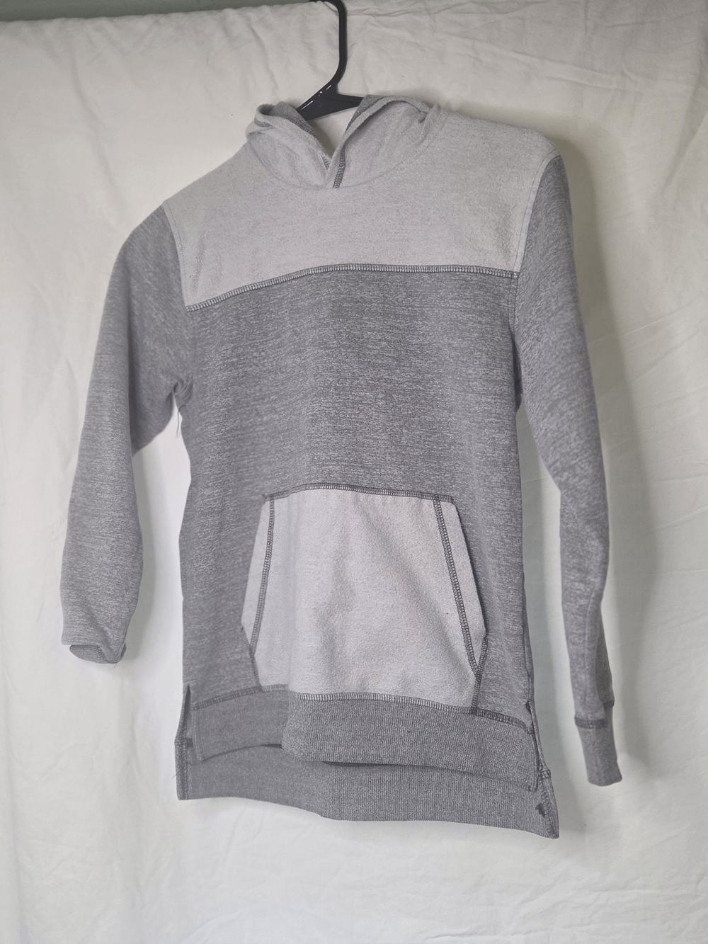 BKE Two-Tone Gray Boys Hooded Pullover Sweatshirt